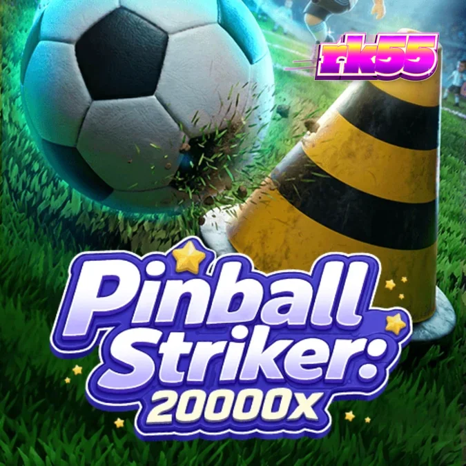 Tampilan layar permainan Pinball Striker 20,000x dengan latar belakang stadion neon